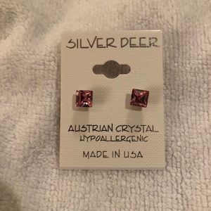 Pink Austrian Crystal Stud Earrings